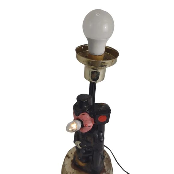 Vintage 1950s Apco Drunk Man Hobo Lamppost Bar 13" Table Lamp MCM Man Cave - Picture 10 of 14